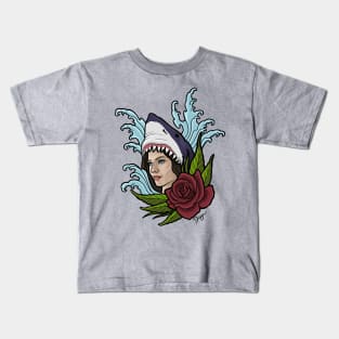 Shark Lady Head Kids T-Shirt